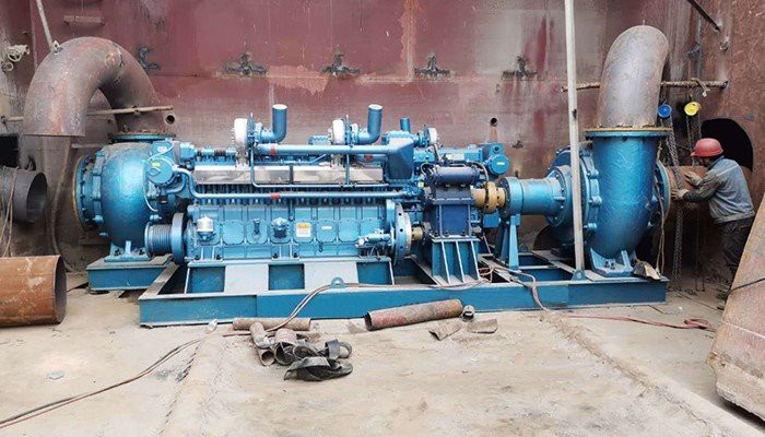 Oil fighting pumping station